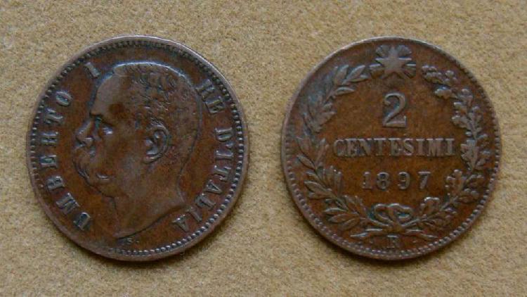 Moneda de 2 centésimos, Italia 1897