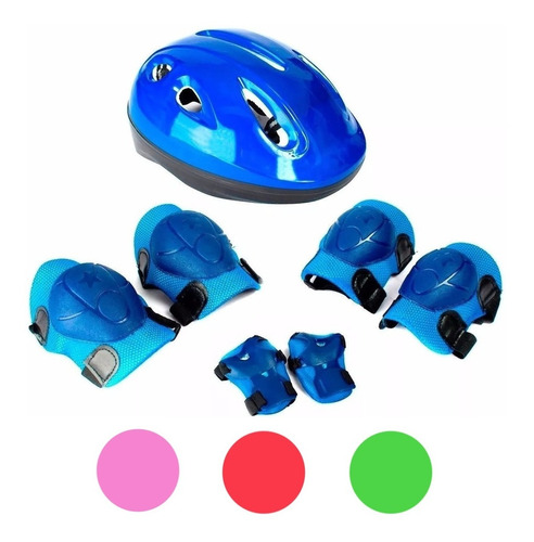 Set Protección Coderas Rodilleras Casco Roller Skate Lelab