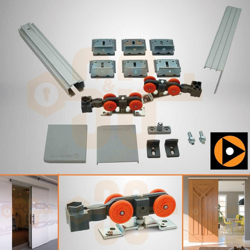 Kit Herrajes Dn-50 Sp Aluminio Ducasse 2 Mt Puerta Corrediza