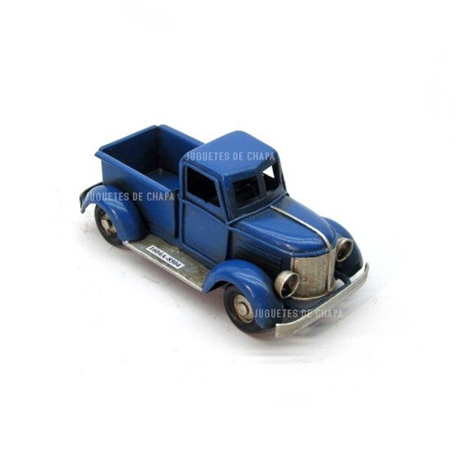 Camioneta Azul Pick Up Chapa Miniatura Escala Deco Vintage