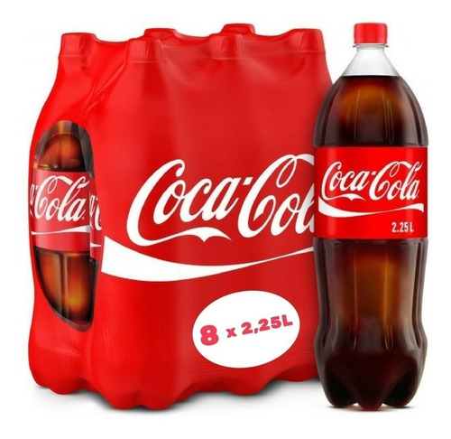 Coca Cola 2,25 Litros Original Grande Gaseosa Caja Pack X8
