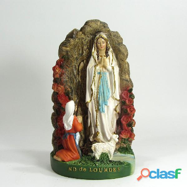 Gruta Virgen de Lourdes 15cm Poliresina Italiana