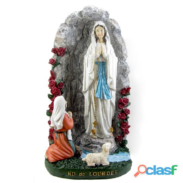 Gruta Virgen de Lourdes 30cm Poliresina Italiana