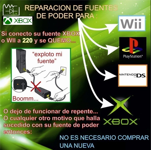 Turno Fuente Original Xbox Slim Fat 360 Reparacion En 30min