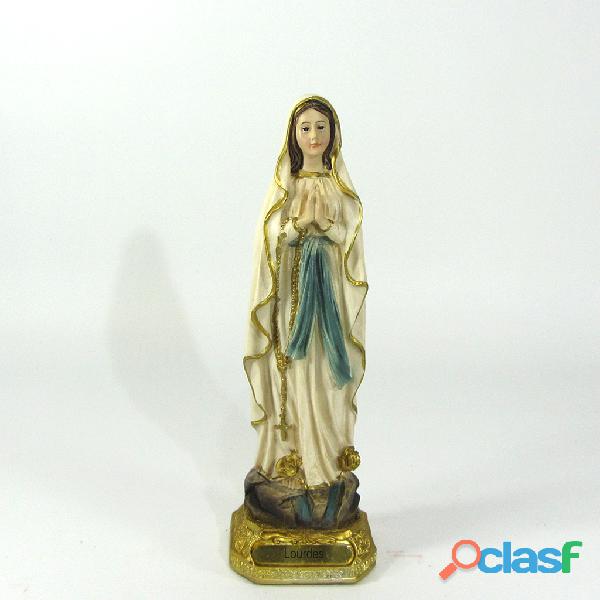 Virgen de Lourdes 20cm Poliresina Italiana