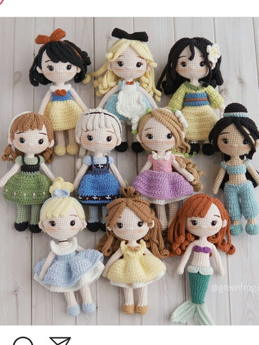 15 Patrones Princesas Amigurumis Crochet Coleccion Completa