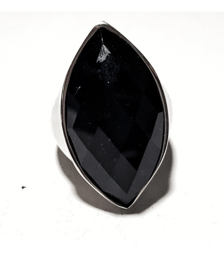 Anillo Lagrima Piedra Negra