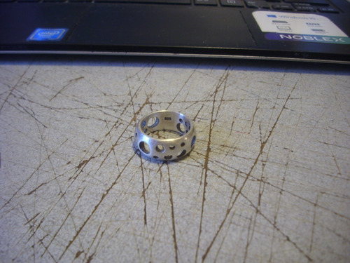 Antiguo Anillo De Plata 925 Forma Circular Calado 17mm Diam