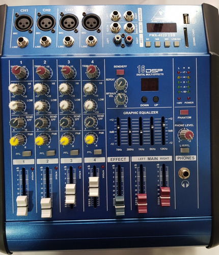 Consola Profesional 4ch Par Mixer 500w Pmx-402d Musica Canto