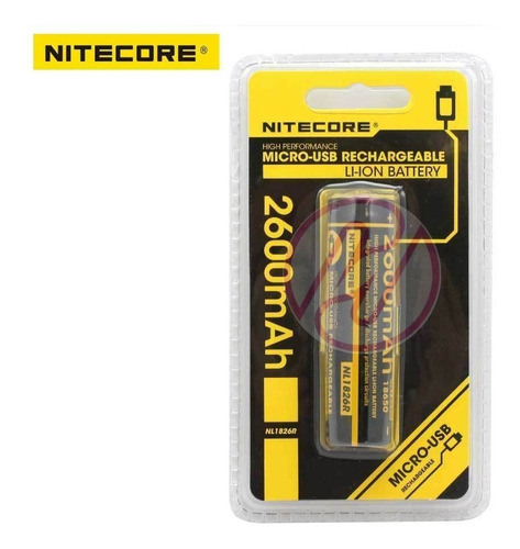 Bateria Nitecore Nlr 3.6 V mah  Recargable Usb