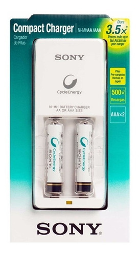 Cargador Sony 2 Pilas Aaa Aa Cycle Energy Recargable Bateria