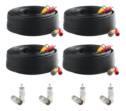 Pack X 4 Cable Extension 30 Mts P/camaras Cctv