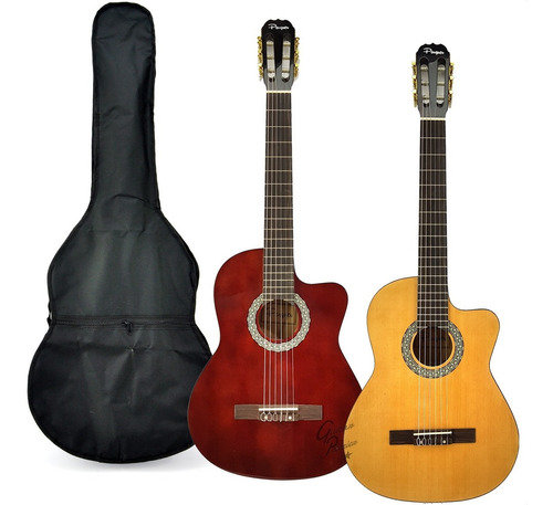 Guitarra Electro Criolla C/ Corte Acustica Funda Pua Colores