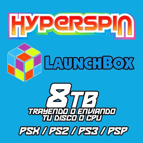 Hyperspin / Launchbox 8tb Para Pc Con Ps1 / Ps2 / Ps3 Y Psp