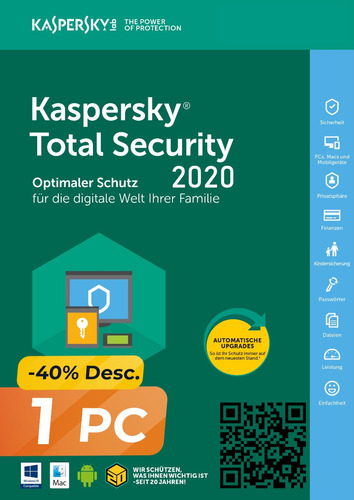 Kaspersky Total Security 1 Pc 1 Año Licencia Original