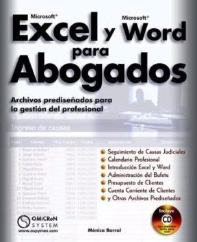 Libro Microsoft Excel Y Microsoft Word Para Abogados De Moni