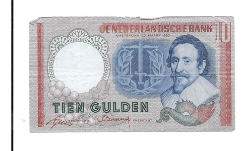 Liquido Excelente Billete De Holanda. 10 Gulden 