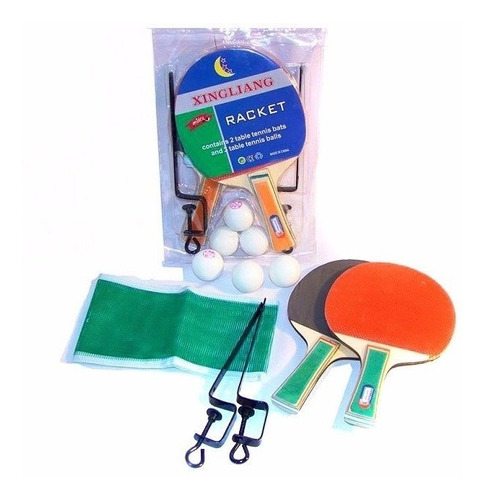 Set Ping Pong Blister Paletas Con Grip Pelotas Red Soportes