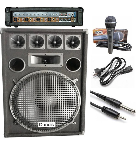 Amplificador Mixer + Bafle Parlante Woofer 15 Entrada