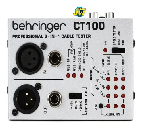 Behringer Ct100 Cable Tester 3 Modos De Prueba Premiun