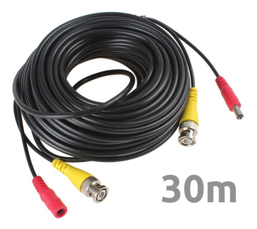 Cable 30m Video Bnc Alimentacion Camara Seguridad Cctv