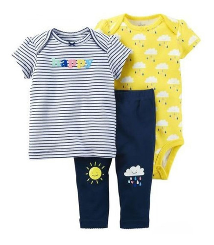 Carters Set 3 Piezas - Trios Talle 12 Meses Nena