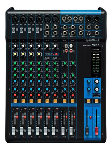 Consola Yamaha Mg12 Mixer 12 Canales Fx Spx 48v Vivo Estudio