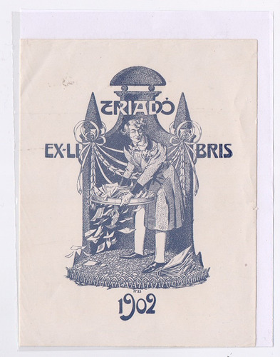 Exlibris/bookplate - José Triadó -marca De Biblioteca-