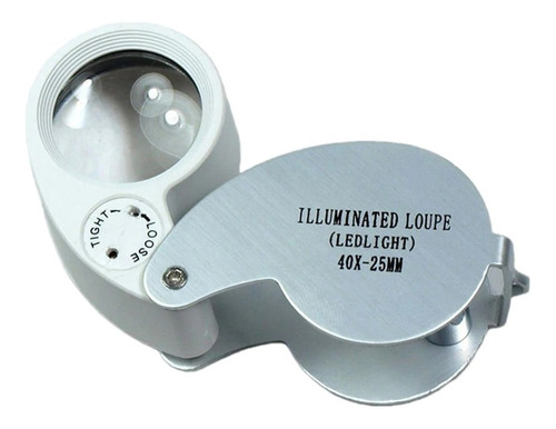 Lupa Joyero Ojo De Vidrio 40 X 25 Mm Luz Led Joyas Oferton