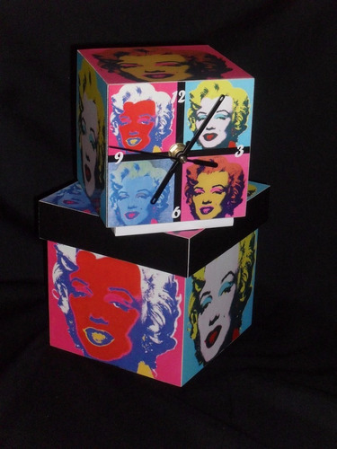 Reloj Cubo Marilyn Monroe Warhol Deco Hogar Popart