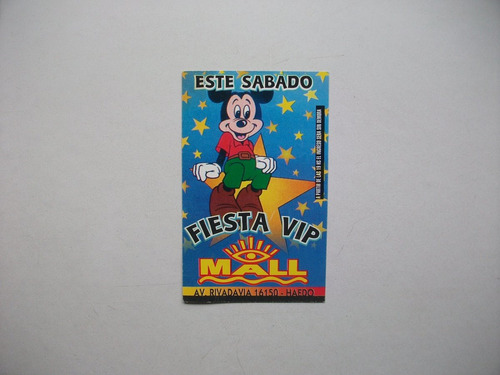 Tarjeta Del Boliche Mall - Mickey Mouse - Año 
