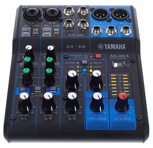 Yamaha Mg06x Consola Mixer Sonido 6 Canales Con Efectos En