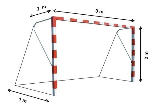 2 X Red Arco Handball 3 X 2 Cajon 1mts Maya 10x10 Cm 2.5mm.