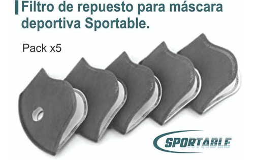 Filtro Repuesto Mascara Deportiva Sportable Pack X5