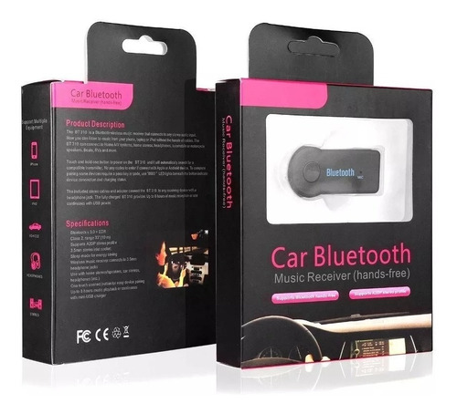 Receptor Bluetooth Cable Usb Auxiliar Auto Microfono Altavoz