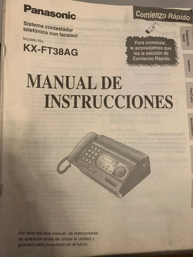 Telefono Fax Panasonic Kx-ft38ag