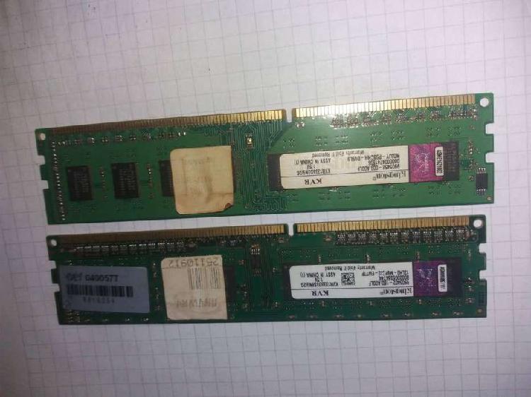 2 RAM Kingston de 2GB cada una a 1333mhz DDR3