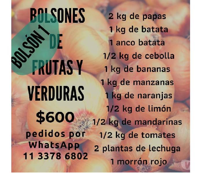 BOLSONES DE FRUTAS Y VERDURAS $600