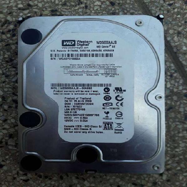 Disco Rigido Western Digital 500Gb Para repuesto o no Leer