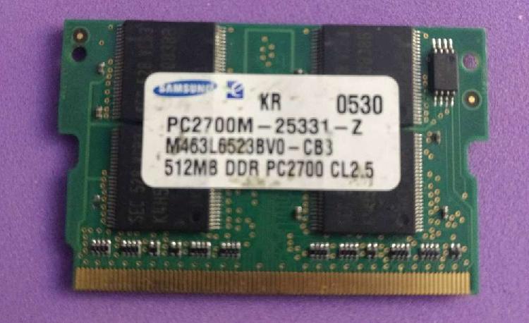 Memoria 512mb PC2700M DDR 333 mhz sodimm - Notebook