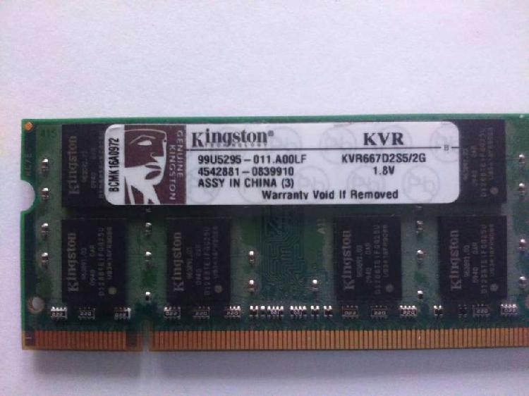 Memorias nuevas Notebook 2GB DDR2 800MHz