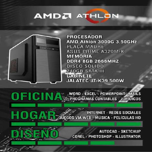 PC Computadora Escritorio AMD Athlon 3000G ASUS 8GB