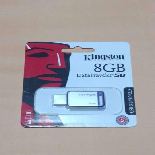 Pendrive 8GB Kingston Original metálico, Nuevo