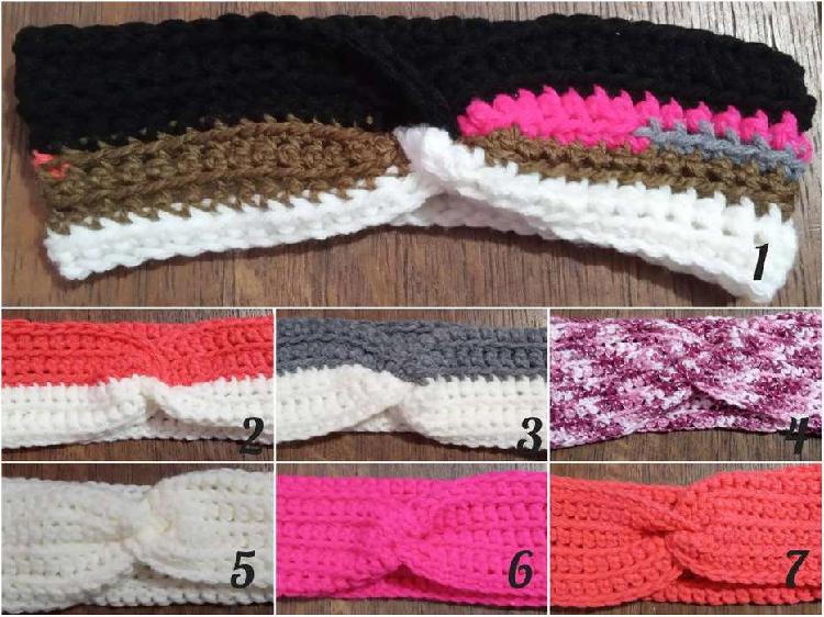 Vinchas turbantes tejidas a crochet