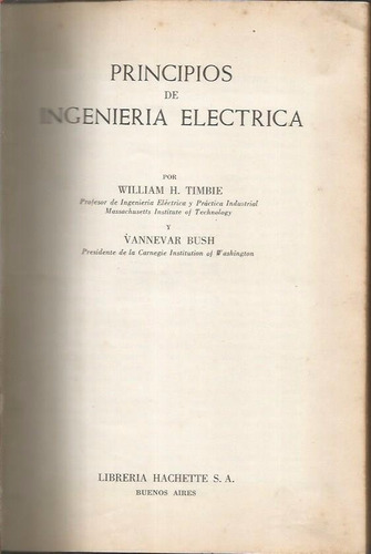 Libro / Principios De Ingenieria Electrica / William Timbie
