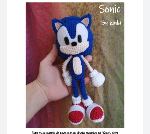 Sonic Patrón Crochet X6