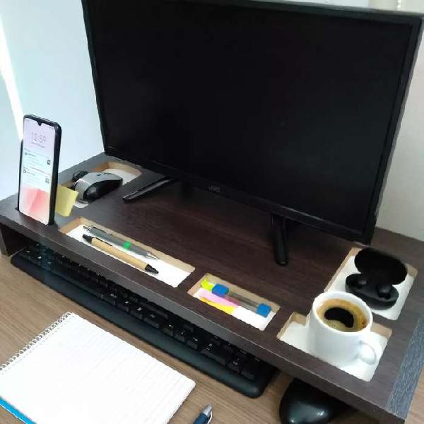 Elevador de monitor y organizador de escritorio