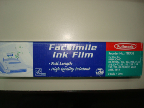 Film Para Fax Panasonic Fullmark Ttrp52, 2 Rollos.