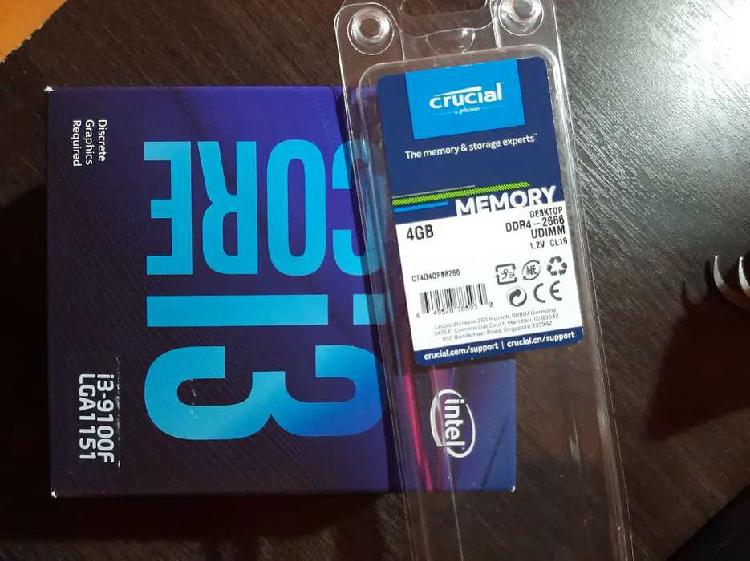 Intel i3 9100f + 4gb 2666 crucial