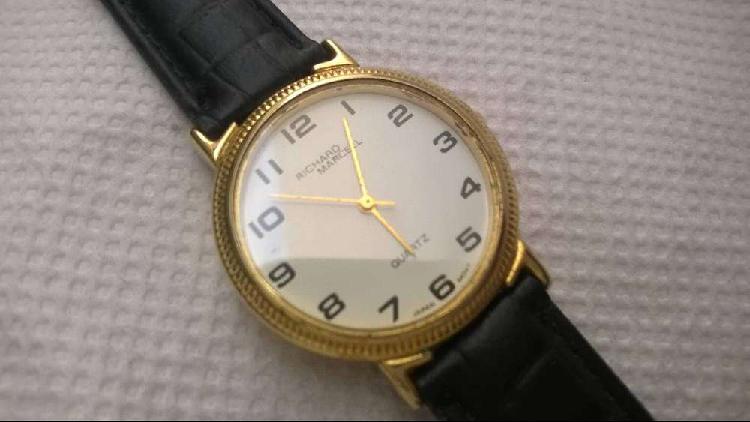 Reloj Richard Marcell Dorado Quartz Nuevo Elegante